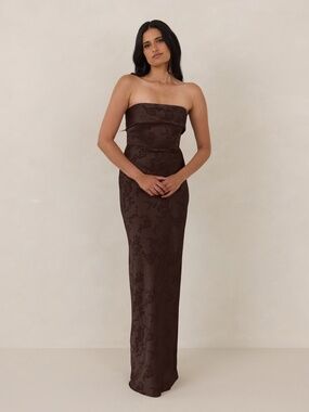 Park & Fifth Devon Dress Size LL / Espresso Jacquard